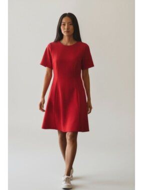 Red Donna Morgan A-Line Short Sleeve Dress US Size 8